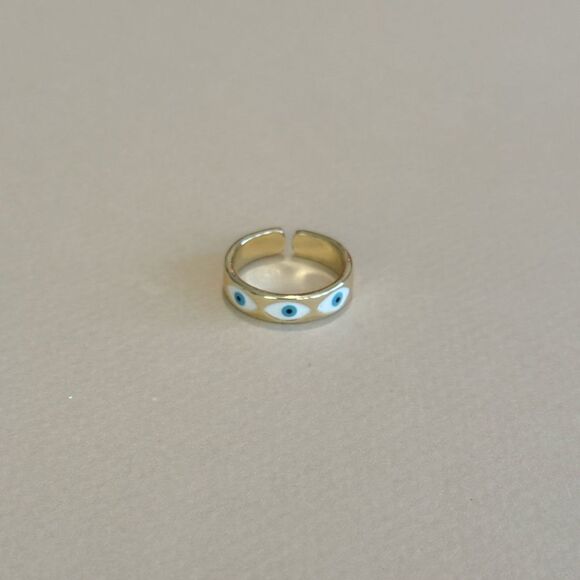 Anthropologie Gold and Blue Eye Ring - Picture 1 of 3